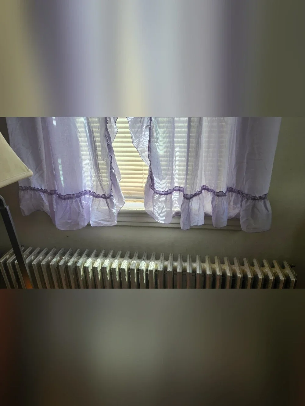 Lavender Ruffle Sheer Window Curtain Panel - Brand